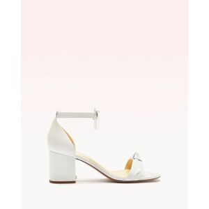 Alexandre Birman Womens Clarita Block Heel Leather Sandals White Size 39